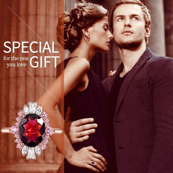 🆕 Women Purple Engagement Wedding Promise Rings Plated Sparkling Jewelry Gift - Picture 6 of 7